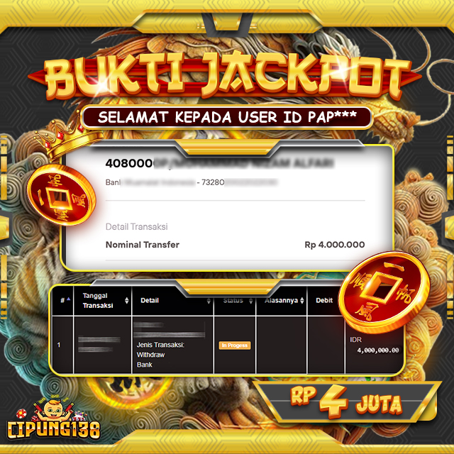 Bukti JP Cipung138 – Selamat Kepada Pemenang Jackpot