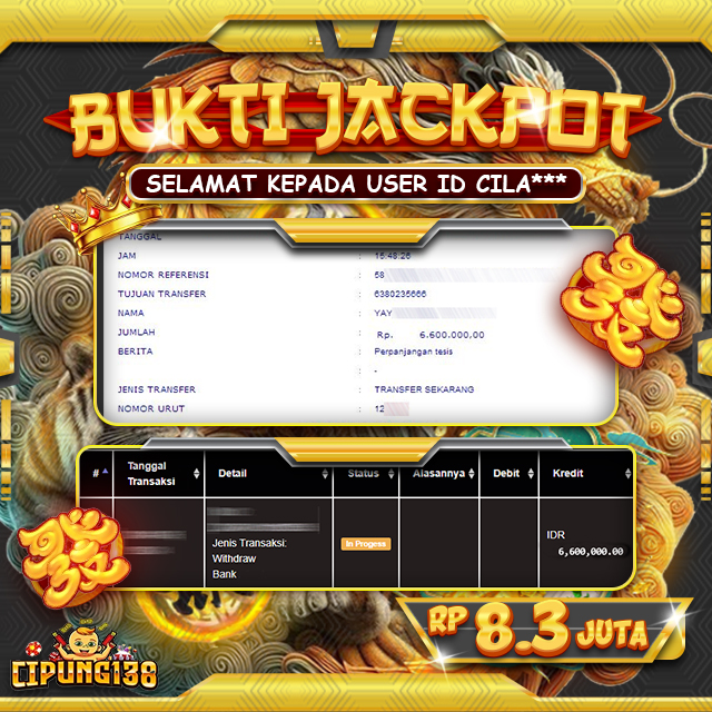 Bukti JP Cipung138 – Selamat Kepada Pemenang Jackpot