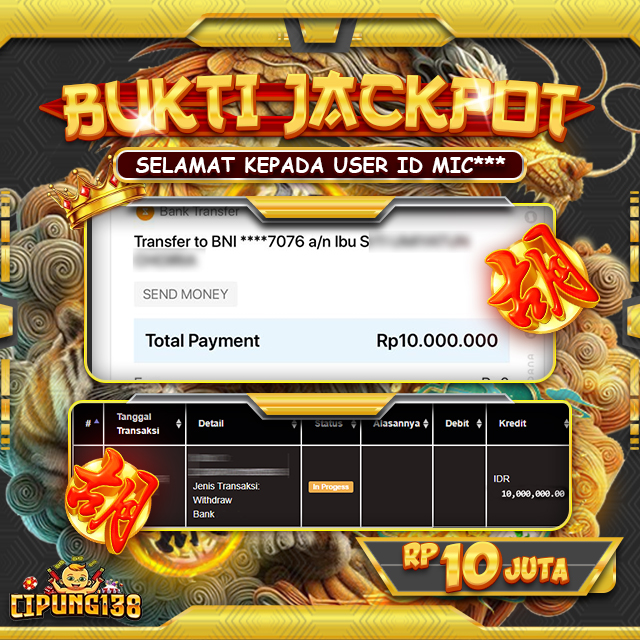 Bukti JP Cipung138 – Selamat Kepada Pemenang Jackpot