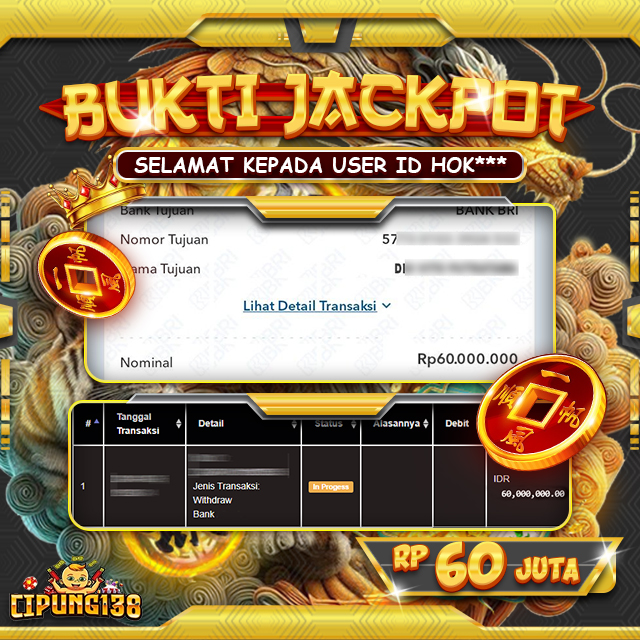Bukti JP Cipung138 – Selamat Kepada Pemenang Jackpot