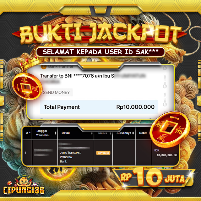 Bukti JP Cipung138 – Selamat Kepada Pemenang Jackpot