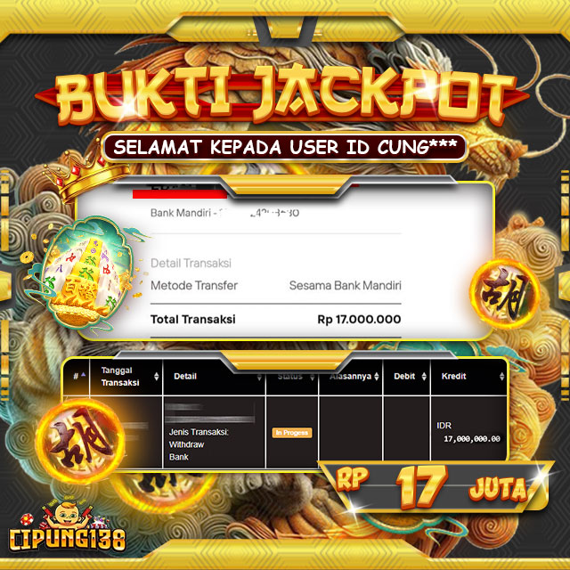 Bukti JP Cipung138 – Selamat Kepada Pemenang Jackpot