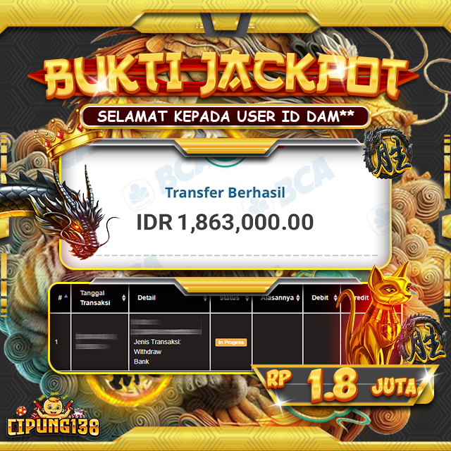 Bukti JP Cipung138 – Selamat Kepada Pemenang Jackpot