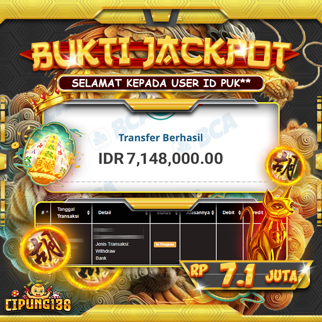 Bukti JP Cipung138 – Selamat Kepada Pemenang Jackpot