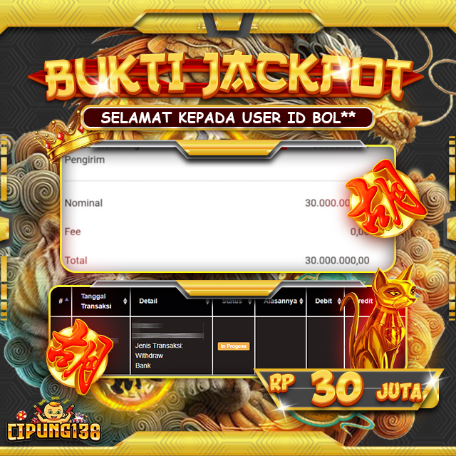 Bukti JP Cipung138 – Selamat Kepada Pemenang Jackpot